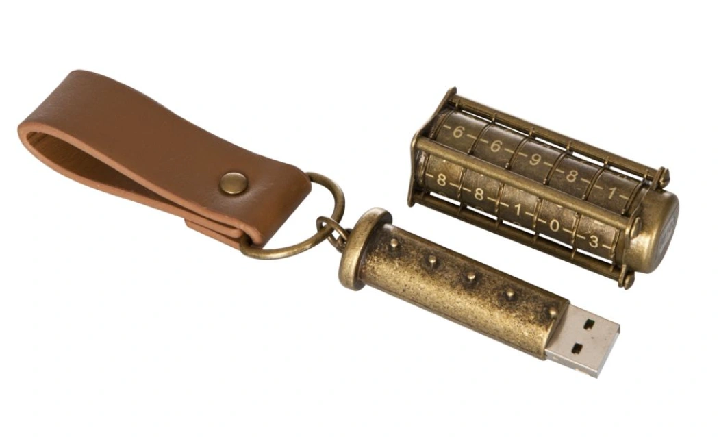 Флеш накопитель USB 2.0 Криптекс, металл, золотистый, 32 Gb
