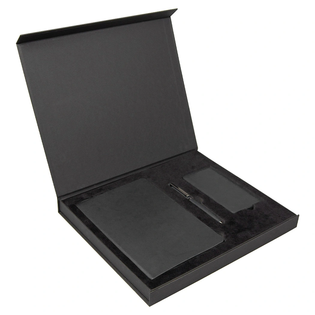 Набор подарочный Solution Prestige Yota Trio (Ежедневник Flexy Latte Soft Touch Black Edition Color А5, Внешний аккумулятор (powerbank) «WeCharge Soft Touch», Ручка Grand Attashe металлическая,) в подарочный коробке, черный